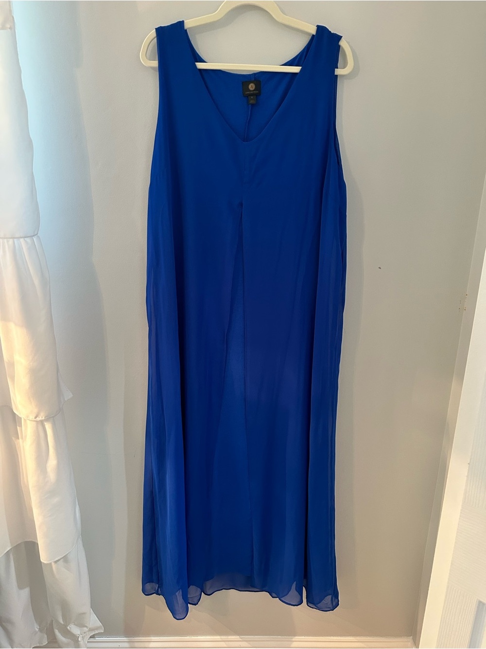 JM Collection Royal Blue V-Neck Sleeveless Flowy Maxi Dress XL